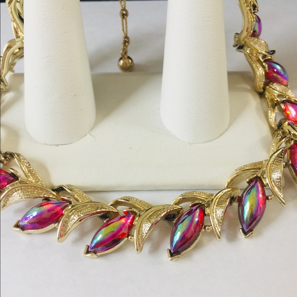 Vintage Kramer Signed Art Glass Necklace